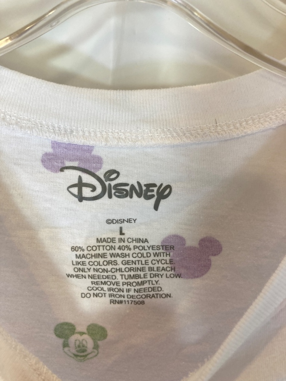 Disney Mickey Mouse Icon Multicolor AOP White Short Sleeve Shirt Sz L Juniors - Picture 2 of 11